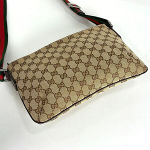 Gucci bag shoulder canvas brown Sherry web GG